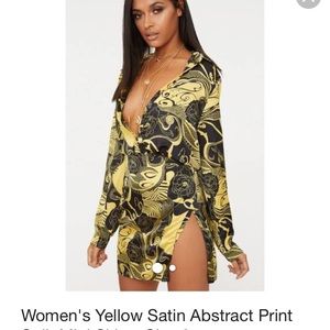 ISO Prettylittlething satin abstract skirt